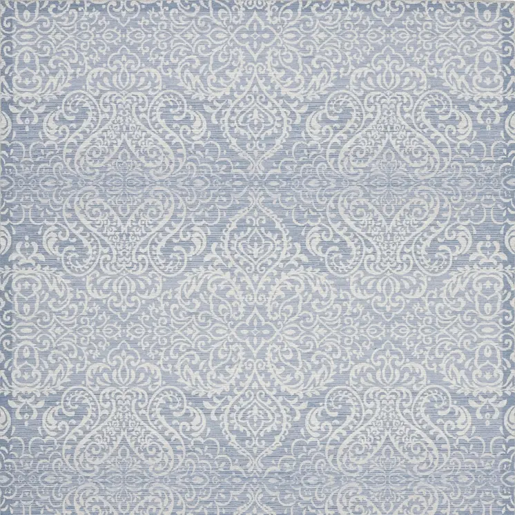 8' X 10' Slate Damask Distressed Washable Area Rug