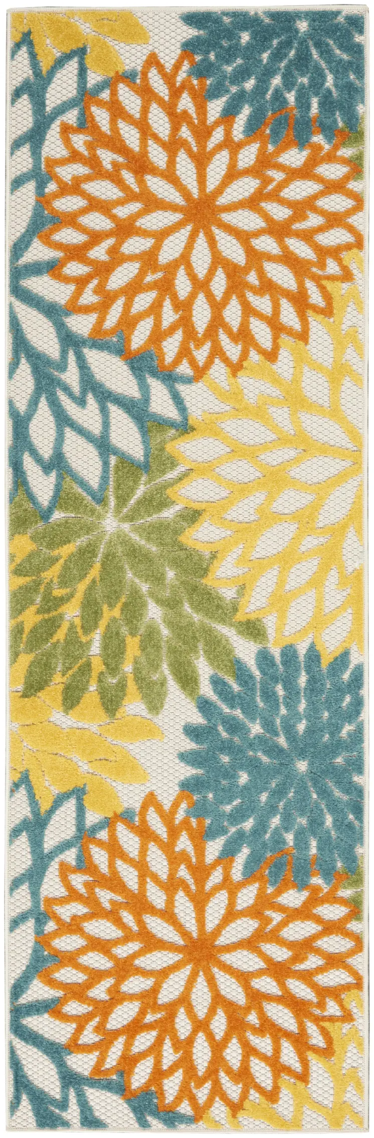 8' Turquoise Indoor Outdoor Runner Rug