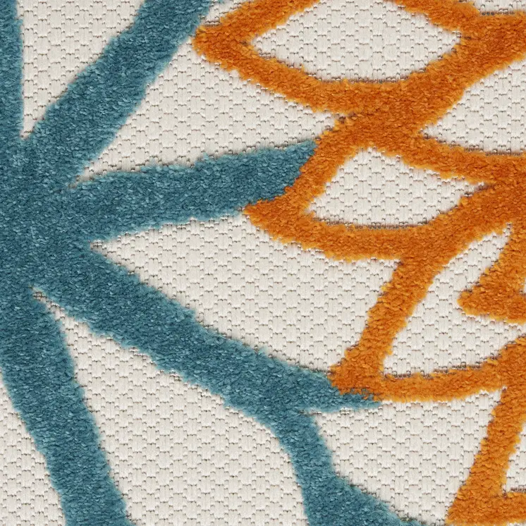 9' X 12' Blue And Yellow Indoor Outdoor Area Rug