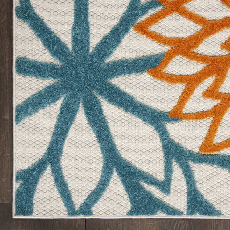 9' X 12' Blue And Yellow Indoor Outdoor Area Rug