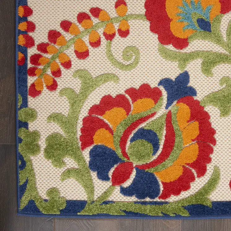3' X 5' Red And Ivory Indoor Outdoor Area Rug