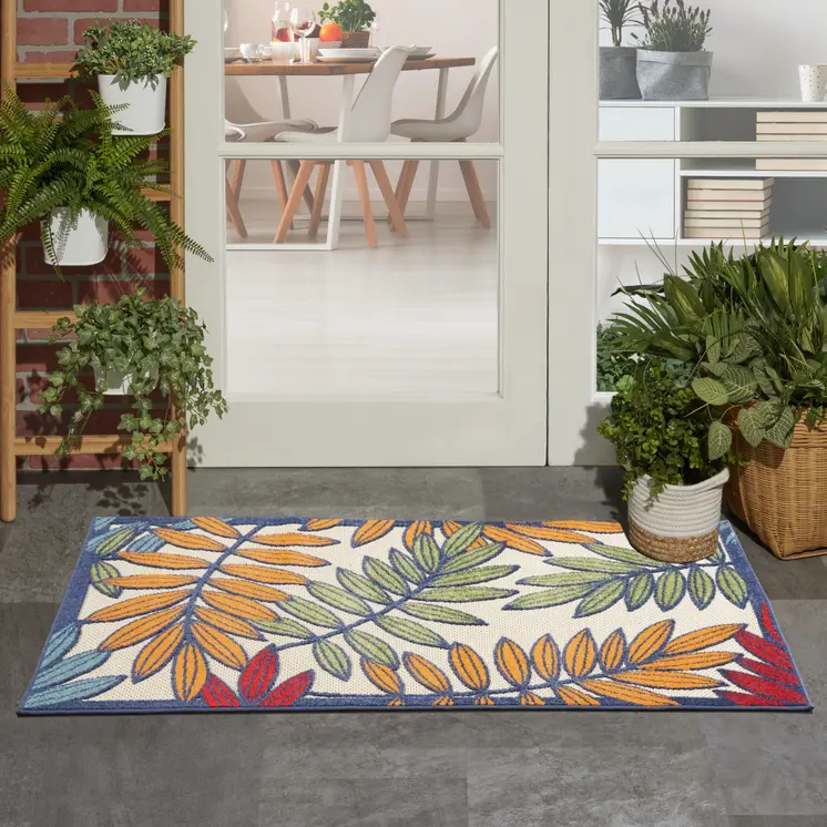 3' X 5' Red And Ivory Indoor Outdoor Area Rug