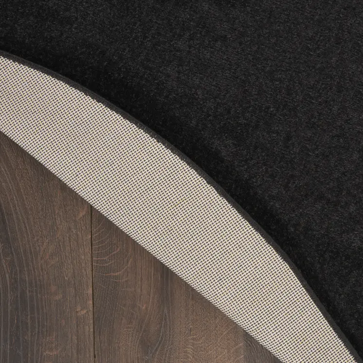 4' Black Round Indoor Outdoor Area Rug