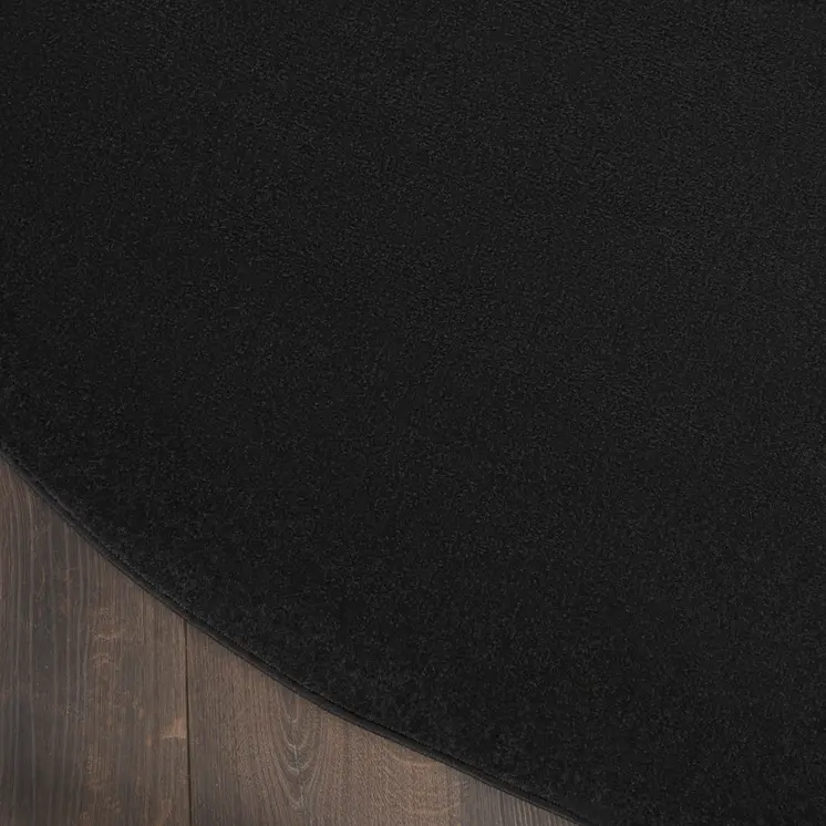 4' Black Round Indoor Outdoor Area Rug