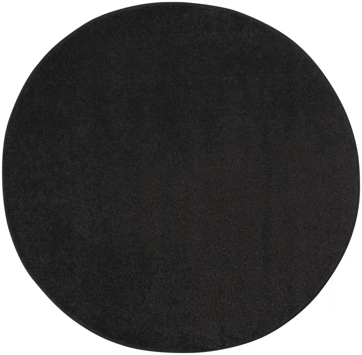4' Black Round Indoor Outdoor Area Rug