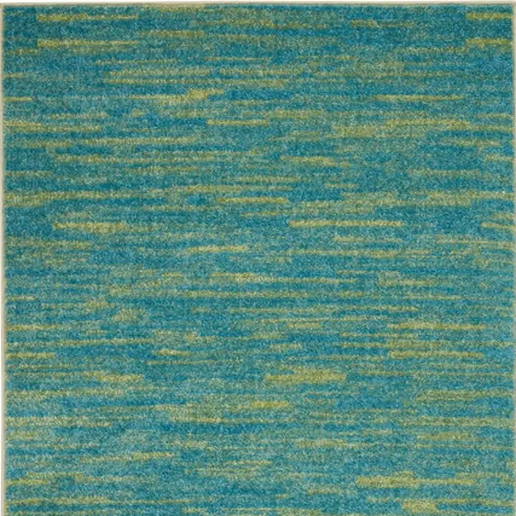 3' X 5' Blue And Green Indoor Outdoor Area Rug