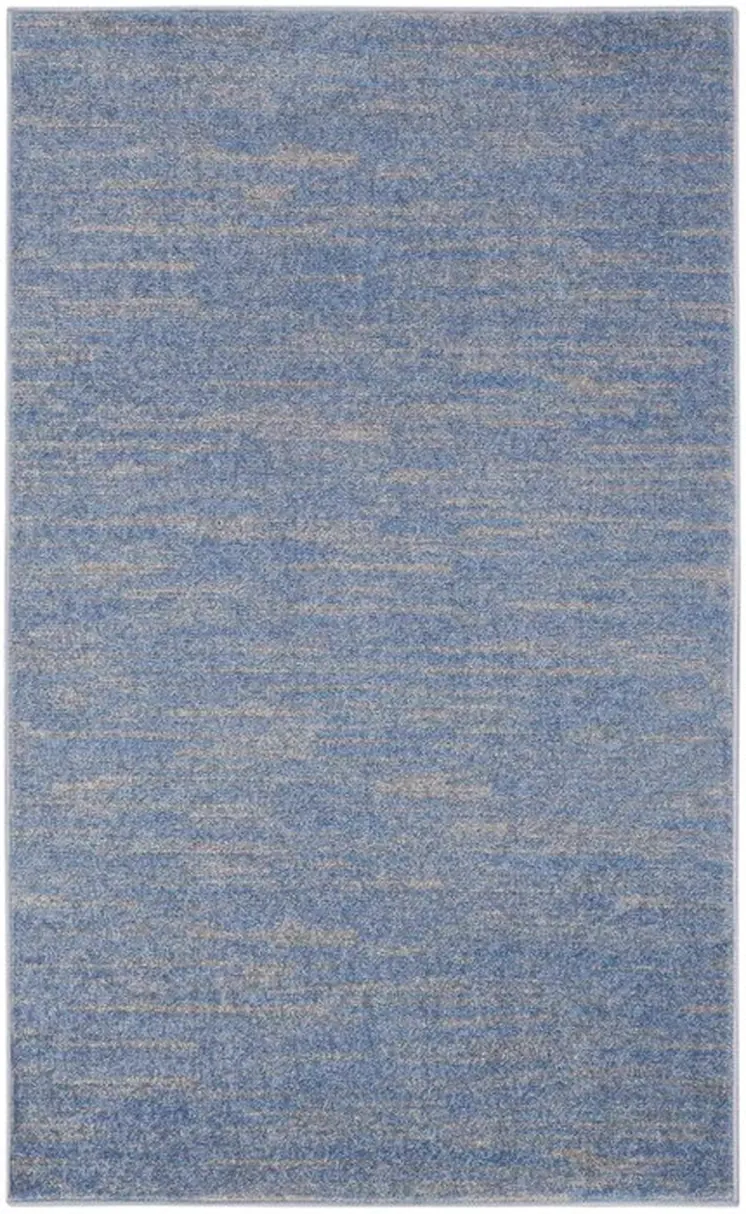 3' X 5' Blue And Gray Indoor Outdoor Area Rug