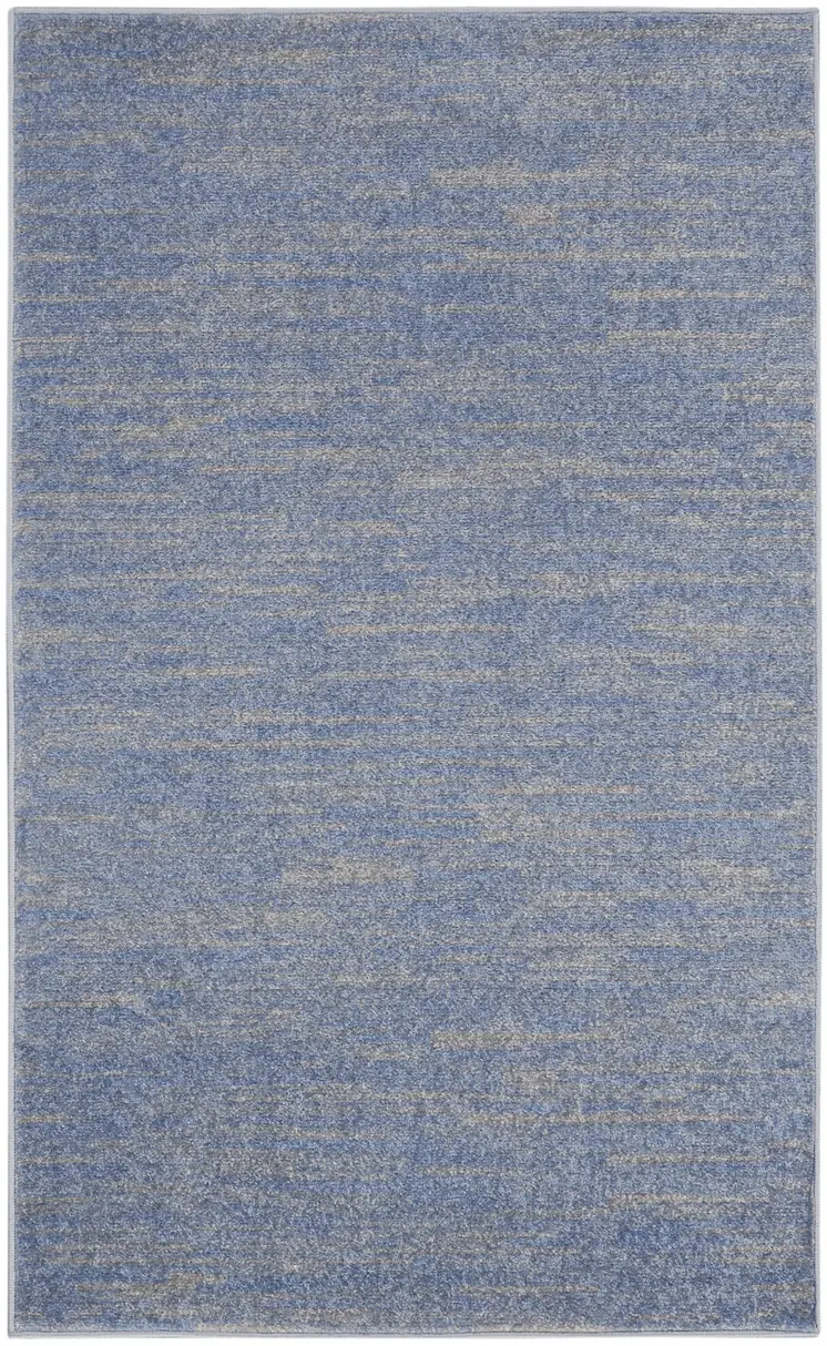 3' X 5' Blue And Gray Indoor Outdoor Area Rug