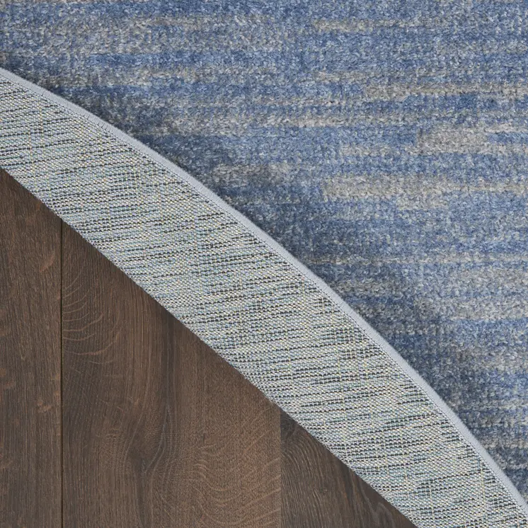 6' X 6' Blue And Gray Round Indoor Outdoor Area Rug
