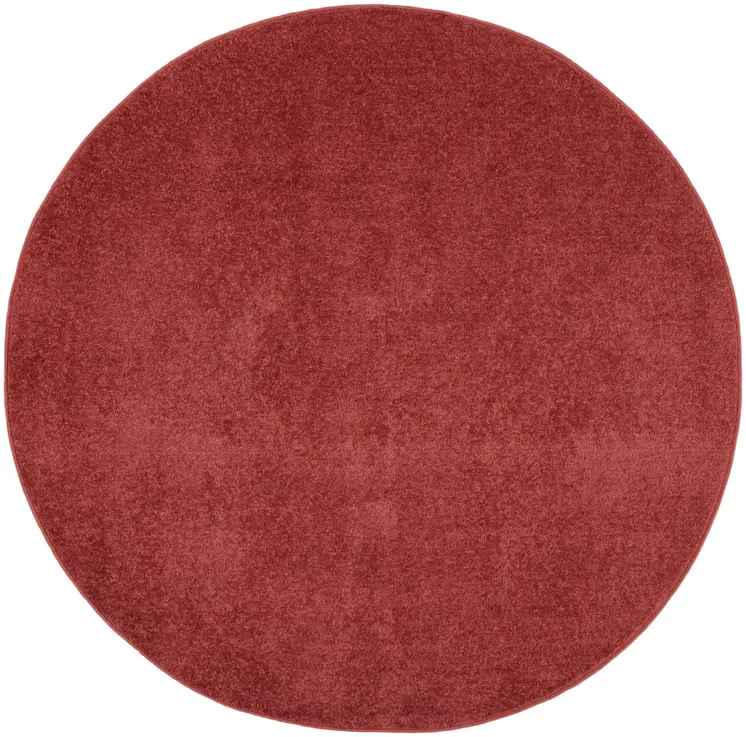4' Brick Red Round Indoor Outdoor Area Rug