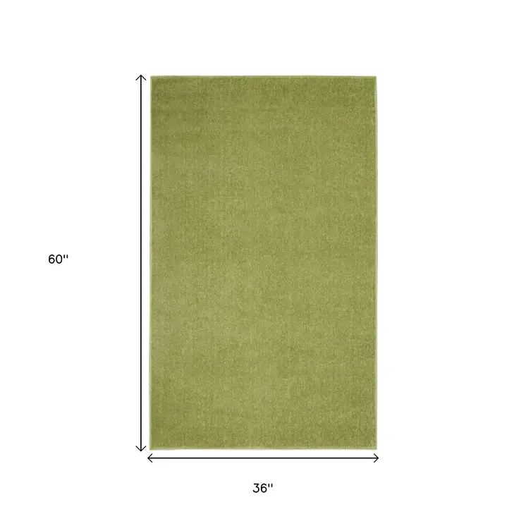 3' X 5' Green Indoor Outdoor Area Rug