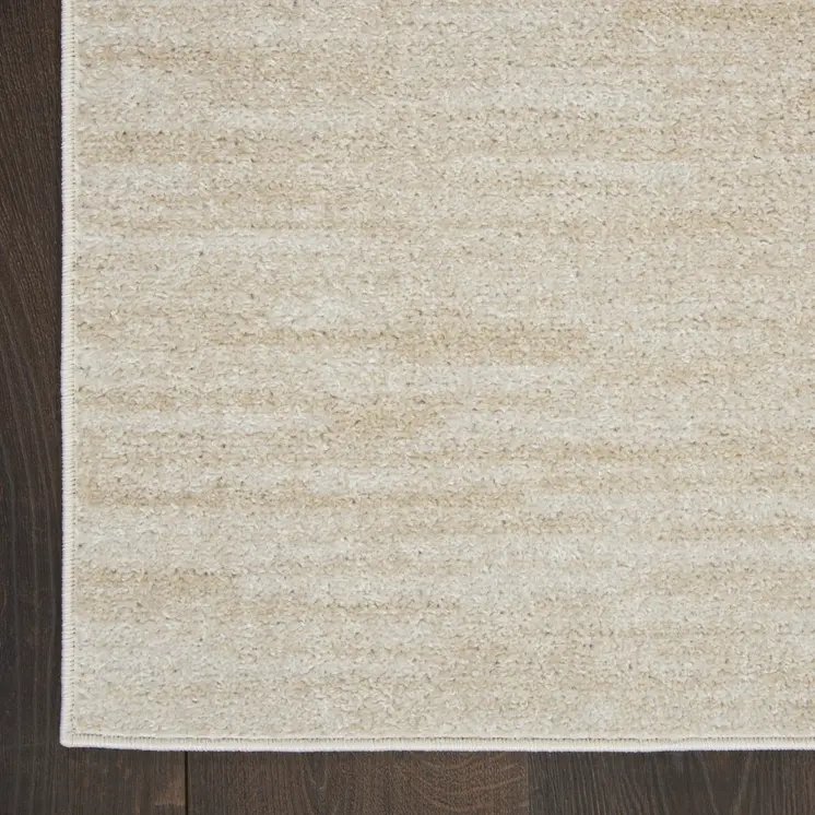 4' Runner Beige And Ivory Indoor Outdoor Runner Rug