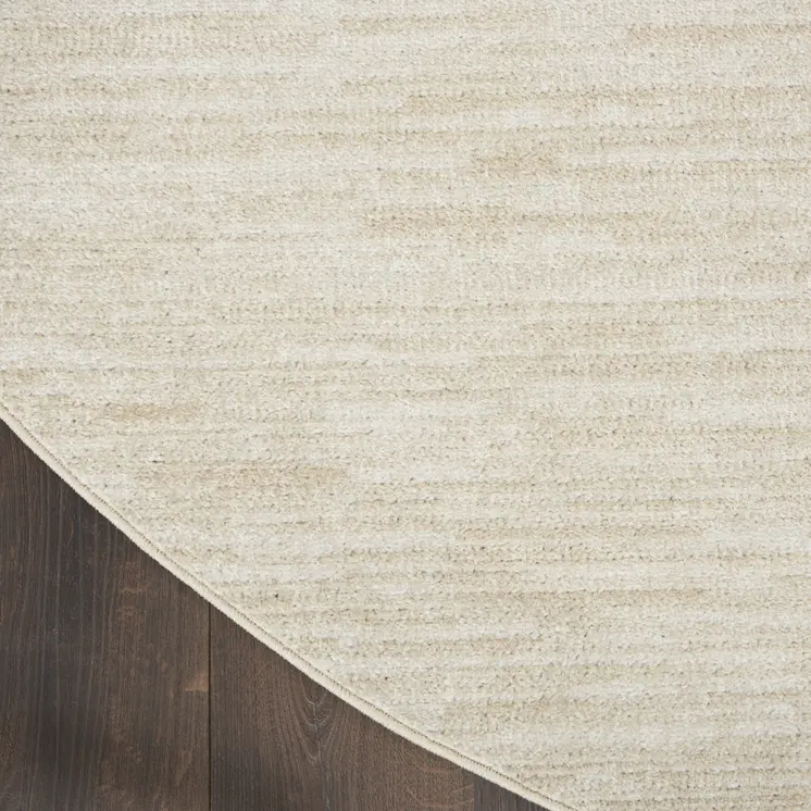 4' Beige And Ivory Round Indoor Outdoor Area Rug