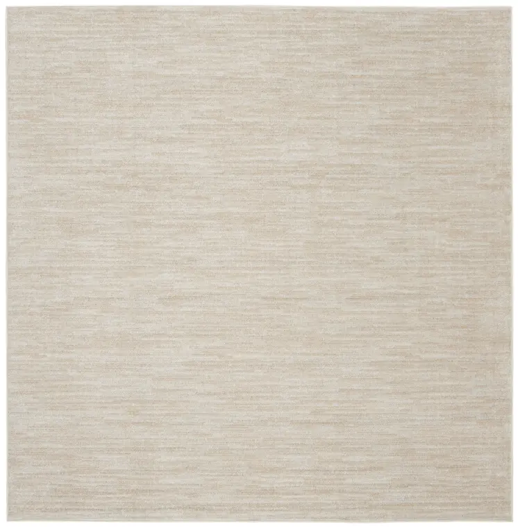 5' X 5' Beige And Ivory Square Indoor Outdoor Area Rug