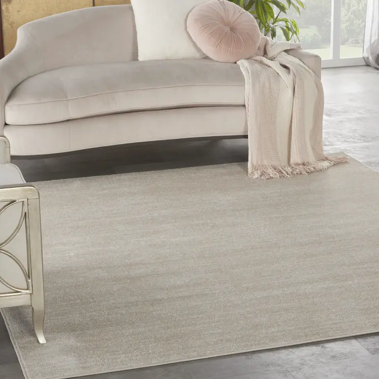 5' X 5' Beige And Ivory Square Indoor Outdoor Area Rug
