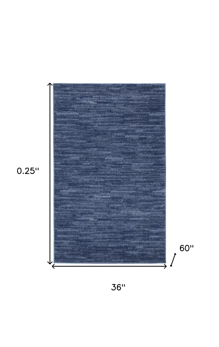 3' X 5' Blue Indoor Outdoor Area Rug