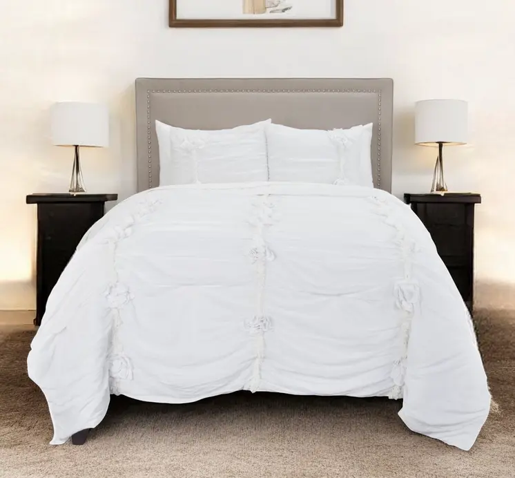 White Floral Queen Quilt