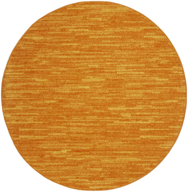 4' Orange Round Indoor Outdoor Area Rug