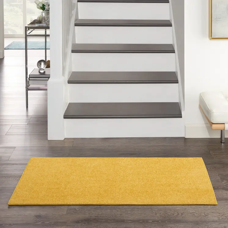 2' X 4' Yellow Indoor Outdoor Runner Rug