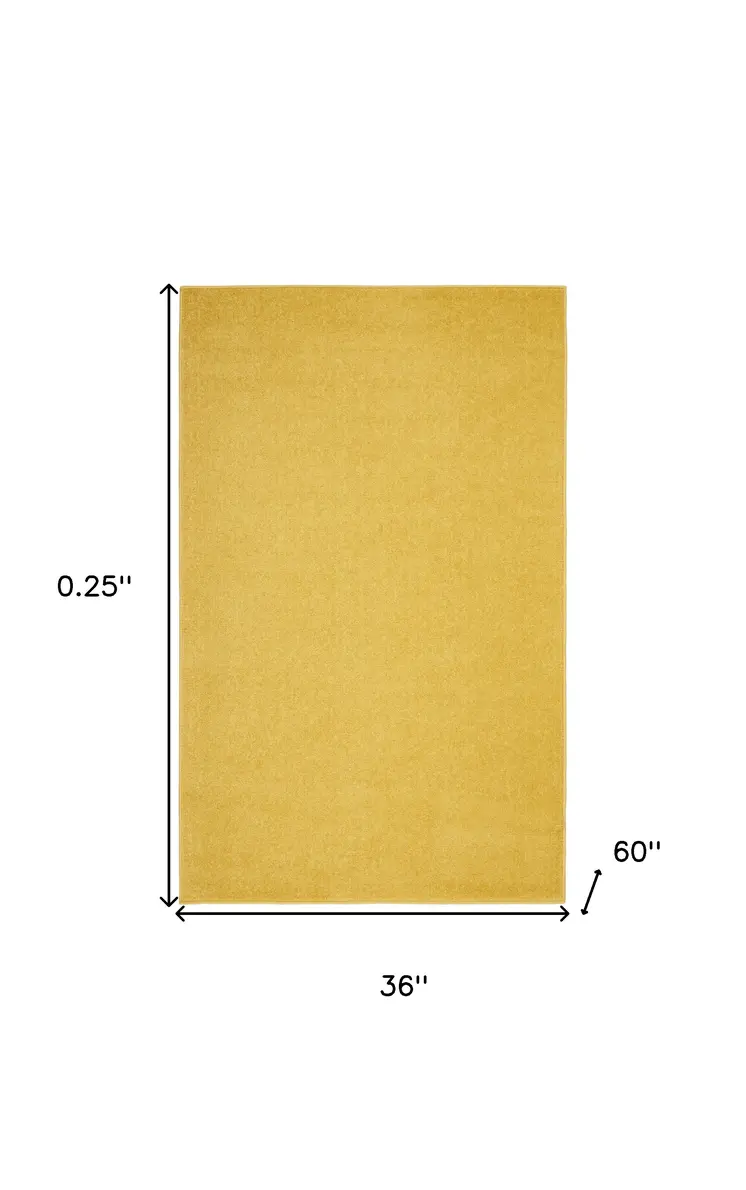 3' X 5' Yellow Indoor Outdoor Area Rug