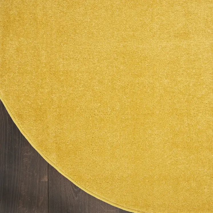 4' Yellow Round Indoor Outdoor Area Rug