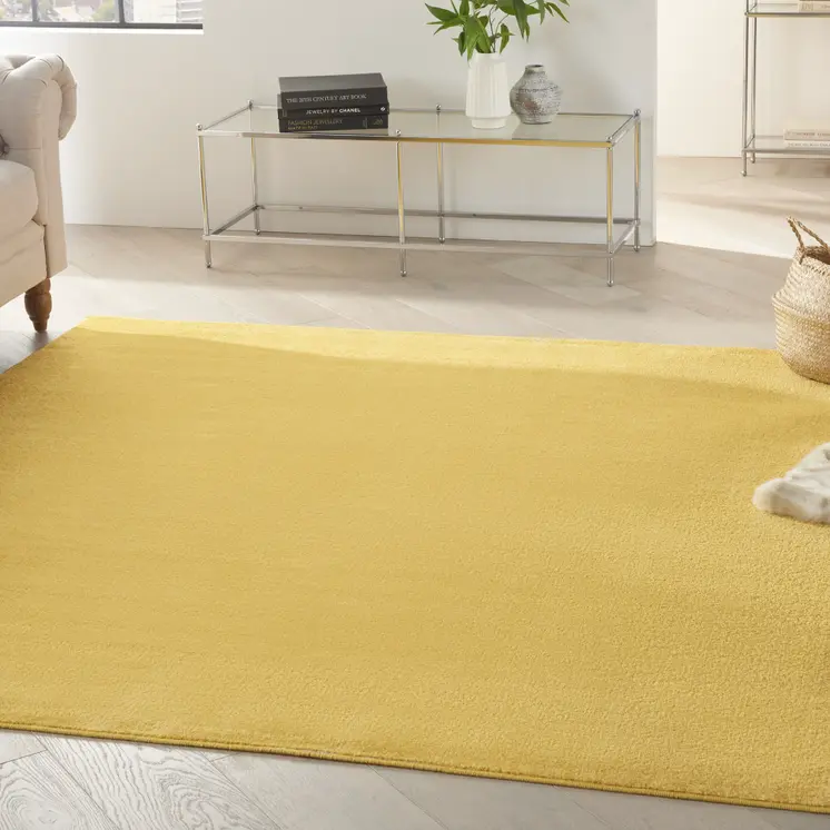 5' X 5' Yellow Square Indoor Outdoor Area Rug