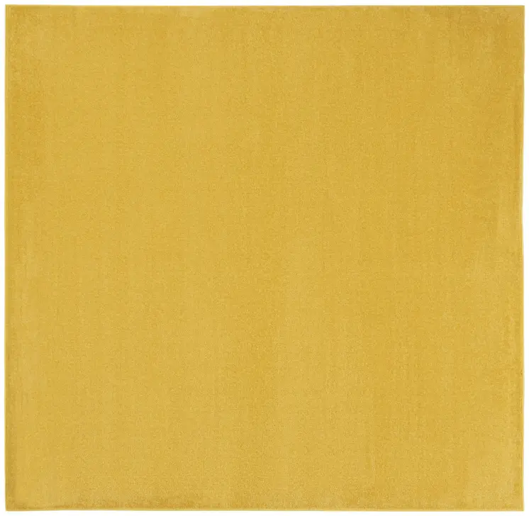 5' X 5' Yellow Square Indoor Outdoor Area Rug