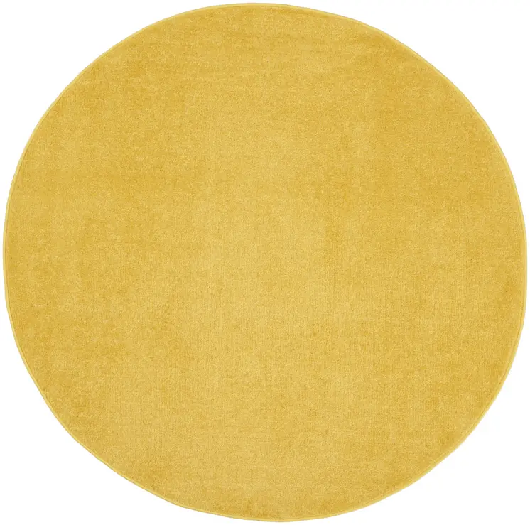 6' X 6' Yellow Round Indoor Outdoor Area Rug