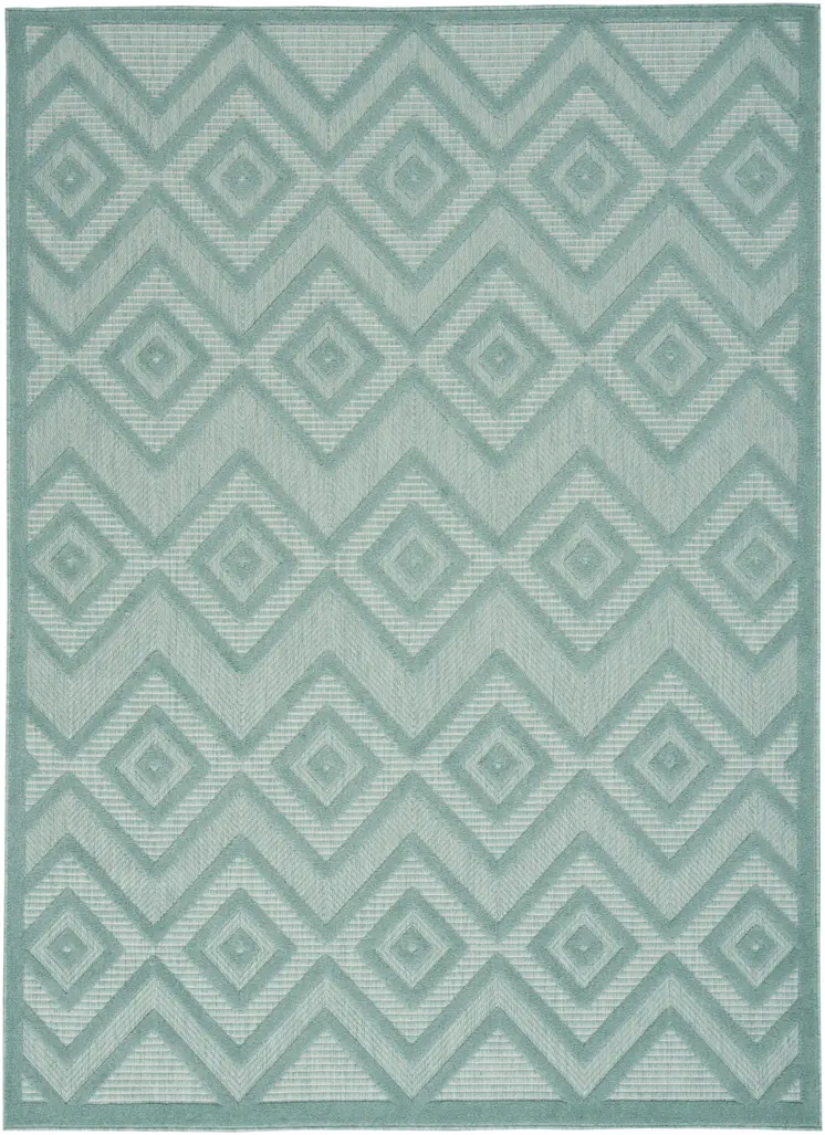 4' X 6' Aqua Indoor Outdoor Area Rug