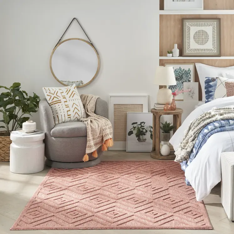 4' X 6' Coral Indoor Outdoor Area Rug