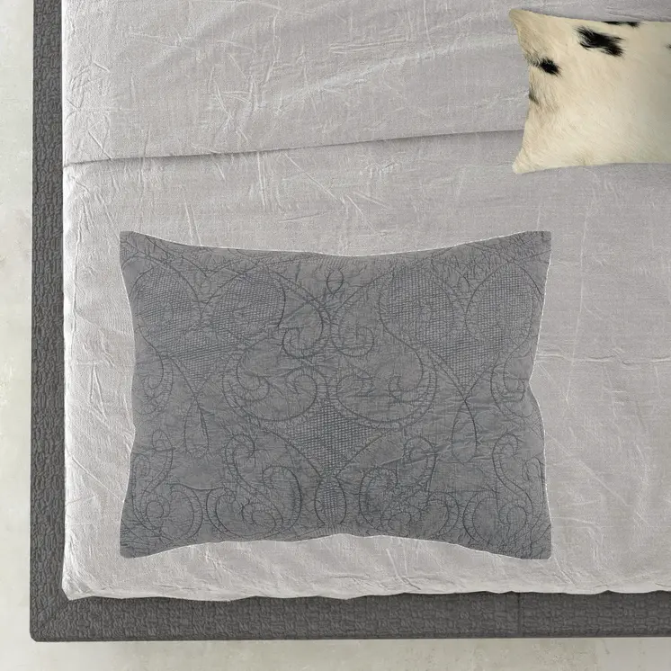Gray Damask King Quilt