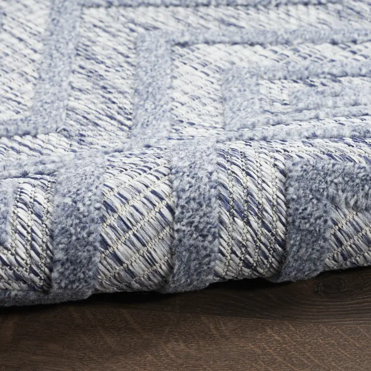 4' X 6' Denim Blue Indoor Outdoor Area Rug