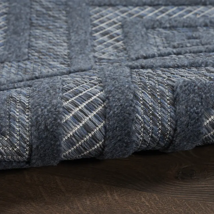 4' X 6' Blue Indoor Outdoor Area Rug