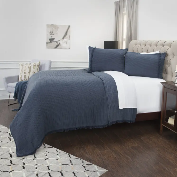 Indigo Checkered King Quilt