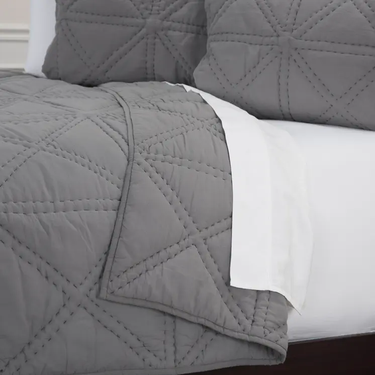 Gray Geometric King Quilt