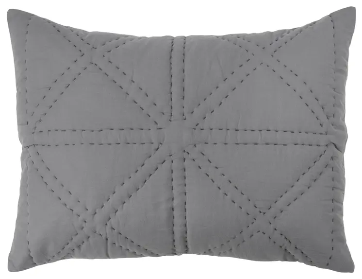 Gray Geometric Queen Quilt