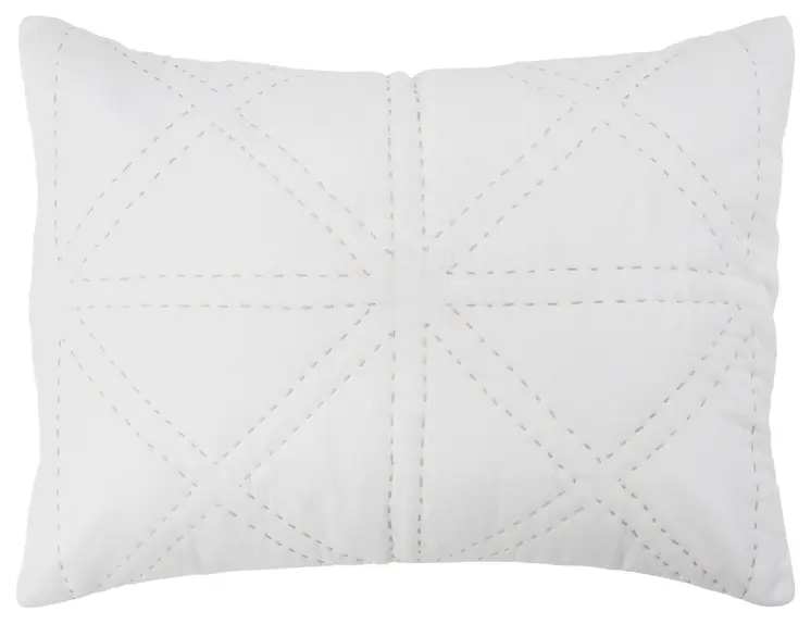 White Geometric King Quilt
