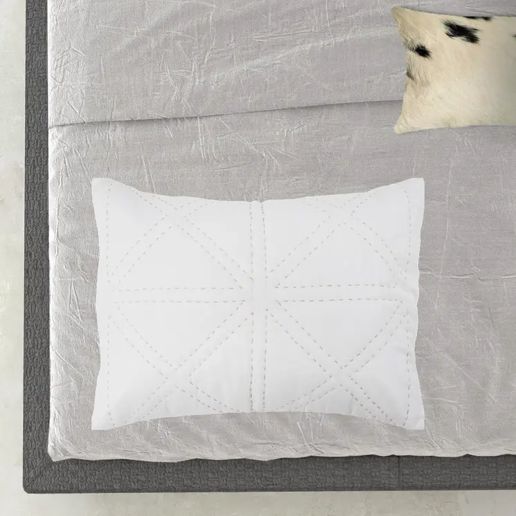 White Geometric King Quilt