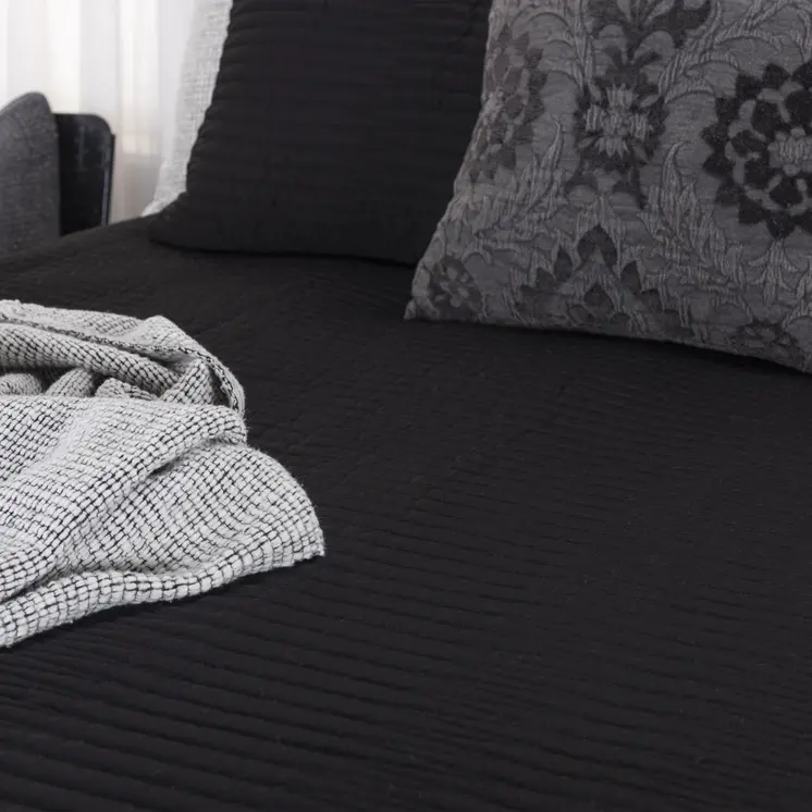 Black Geometric King Quilt