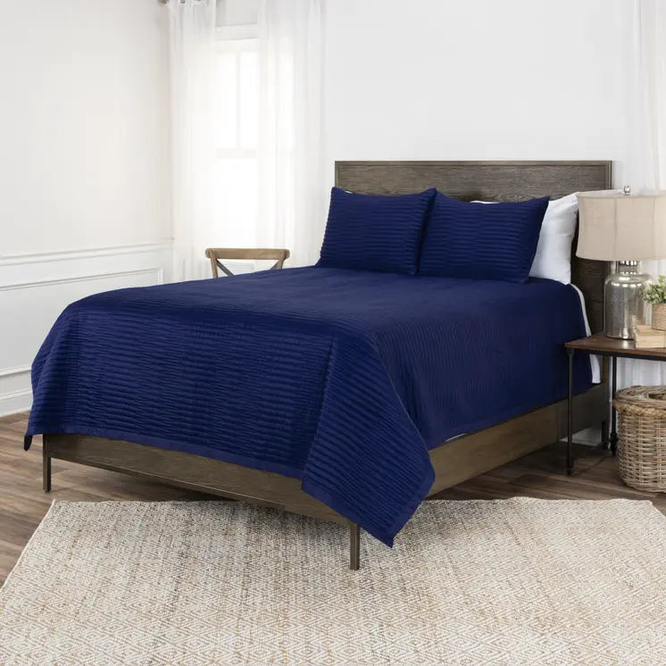 Indigo Geometric King Quilt