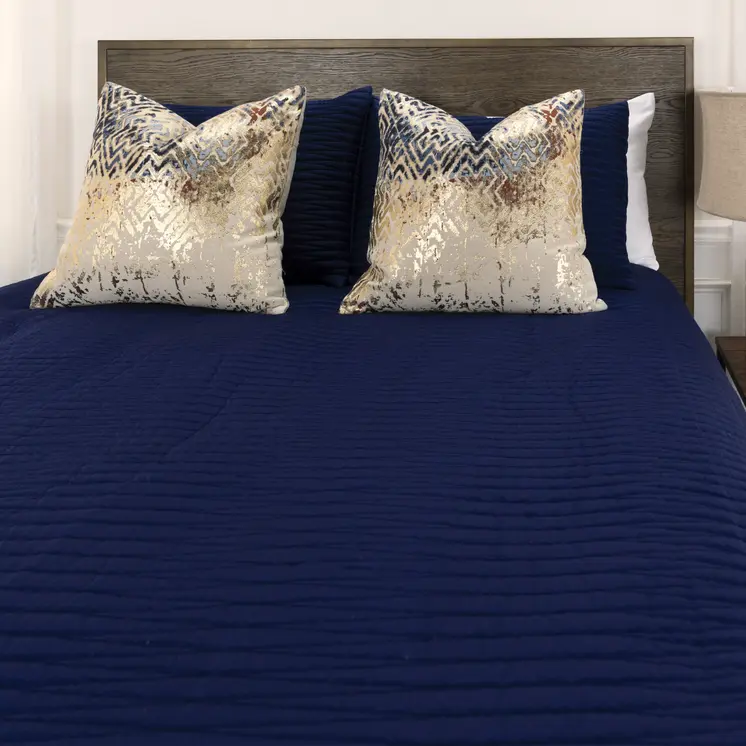Indigo Geometric King Quilt
