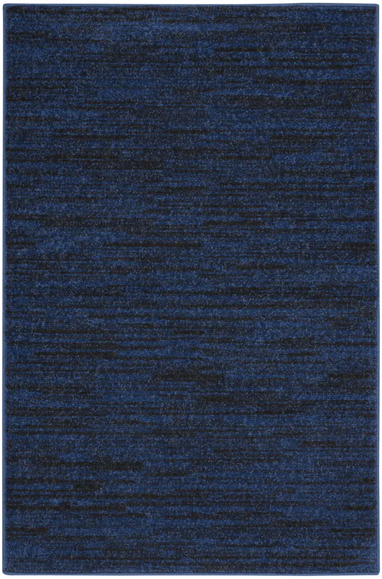 2' X 4' Midnight Blue Stain Resistant Indoor Outdoor Area Rug