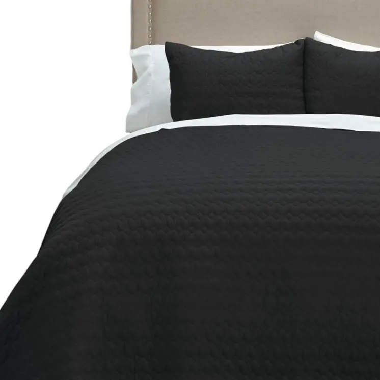 Black Geometric Twin Quilt