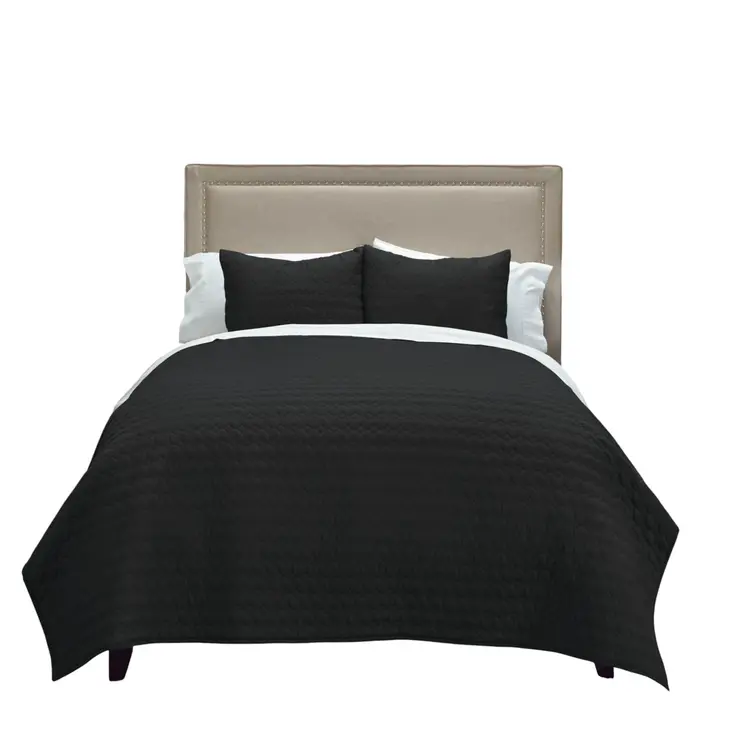 Black Geometric Twin Quilt