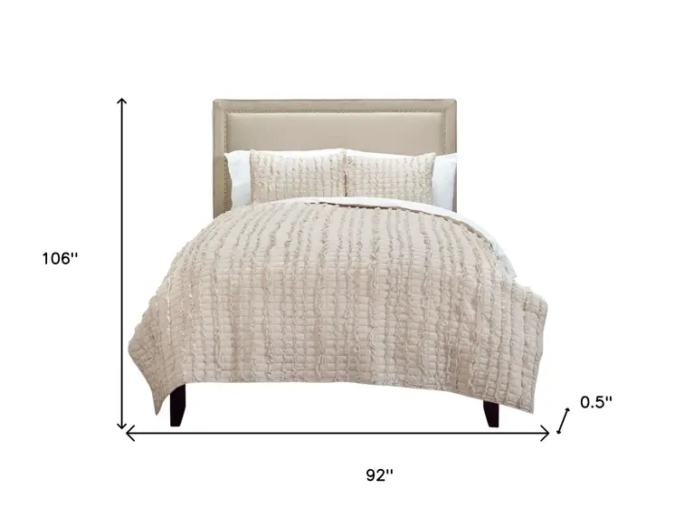 Blush Striped King Quilt
