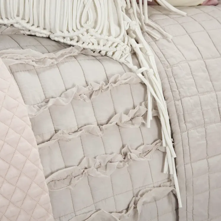 Blush Striped King Quilt