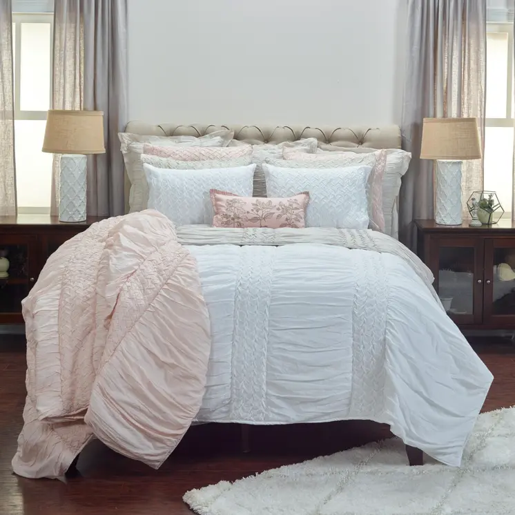 Pink Geometric King Quilt