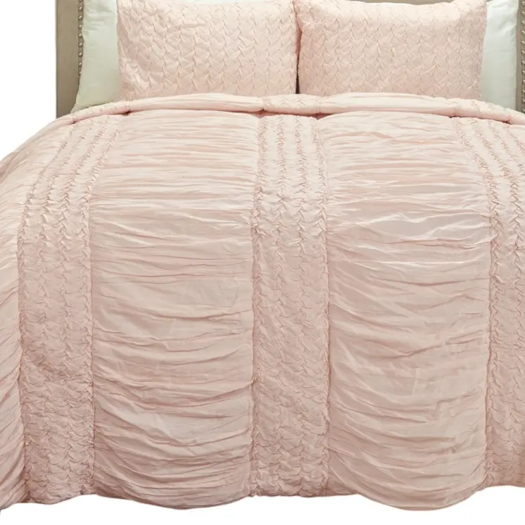 Pink Geometric Queen Quilt