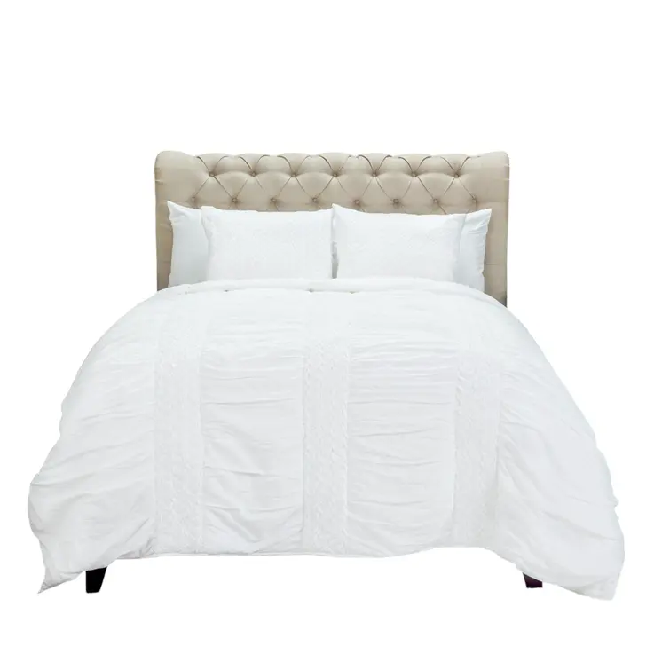 White Geometric King Quilt