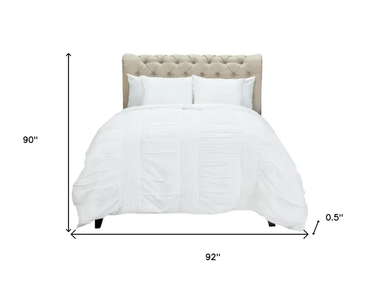 White Geometric Queen Quilt